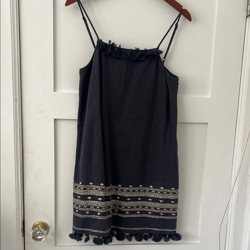 COPY - Elegant Black Mini Dress with Tassel Details
